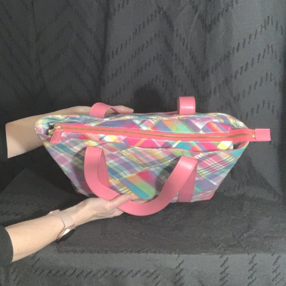 Talbots Multi-Color Plaid Patchwork "Perfect Tote… - image 3